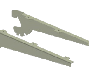 4 - Wood and Glass Shelf Brackets - Silver Grey